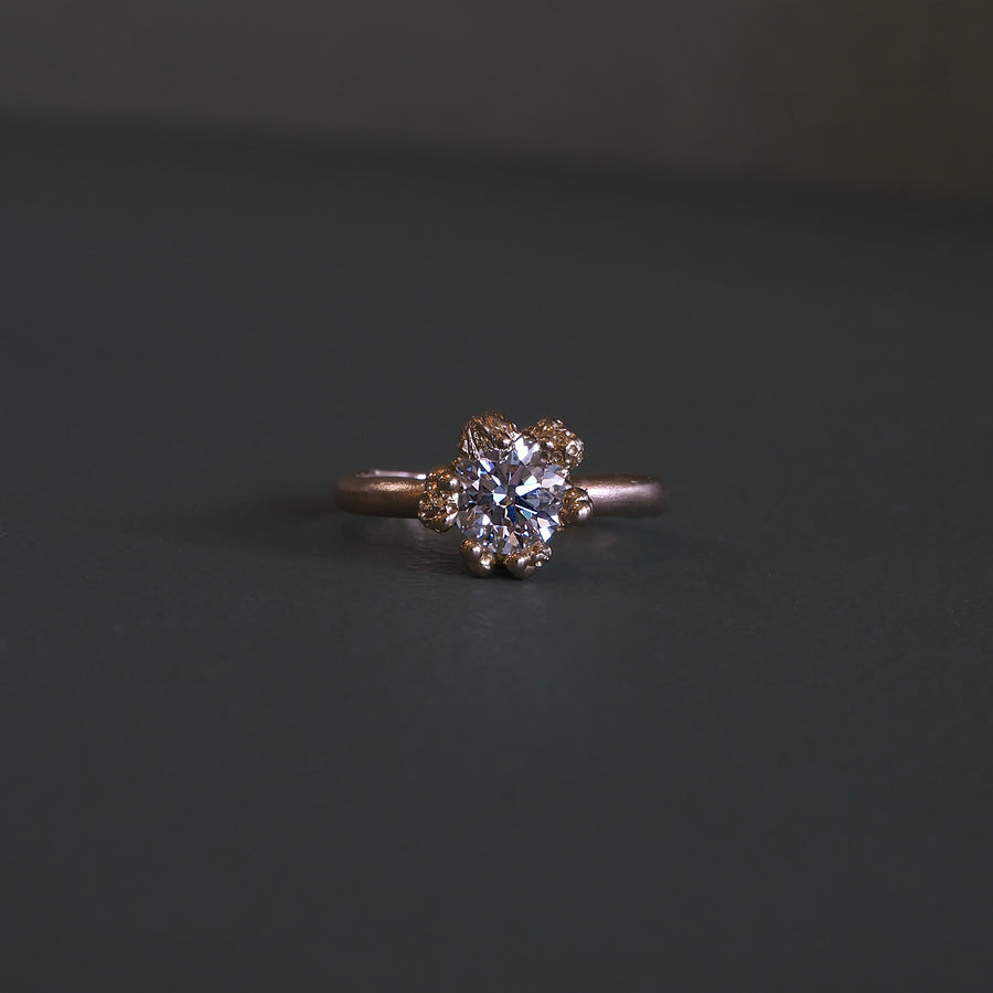 Moissanite Diamond Solitare Rockpool Ring