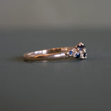 Gold Rockpool Ring with Blue Sapphires