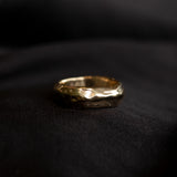 Dune Band by Eloise Falkiner — solid 9ct yellow gold ring with hand-wrought rippled texture inspired by wind-sculpted sand dunes.