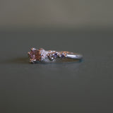 Seafoam Ring with Pink Sapphire and Salt and Pepper Diamonds