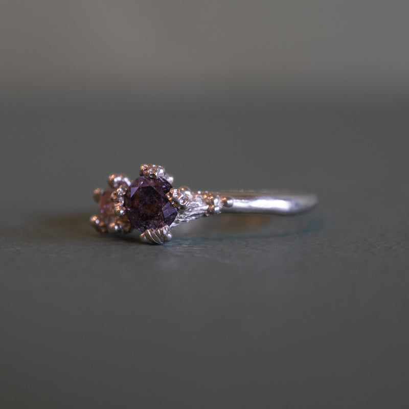 Salt and Pepper Diamond Rockpool Ring