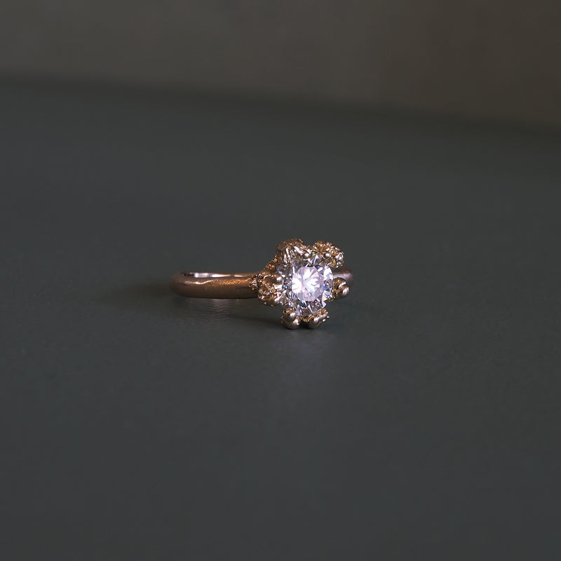 Moissanite Diamond Solitare Rockpool Ring