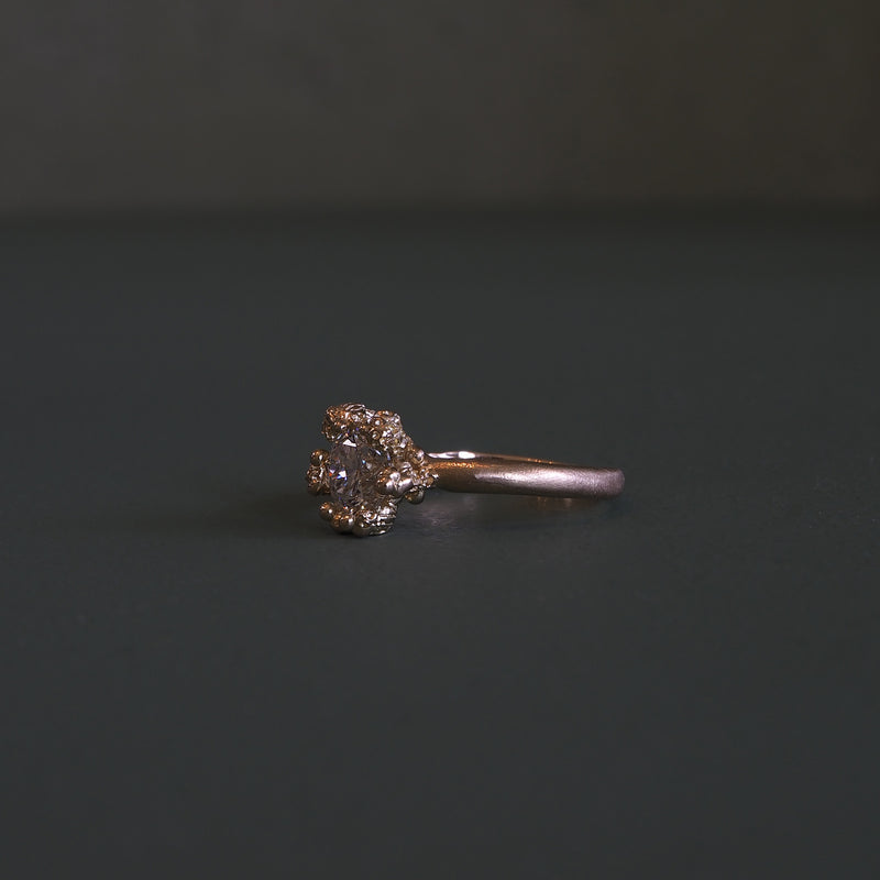Moissanite Diamond Solitare Rockpool Ring