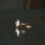 Moissanite Diamond Solitare Rockpool Ring