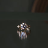 Moissanite Diamond Solitare Rockpool Ring