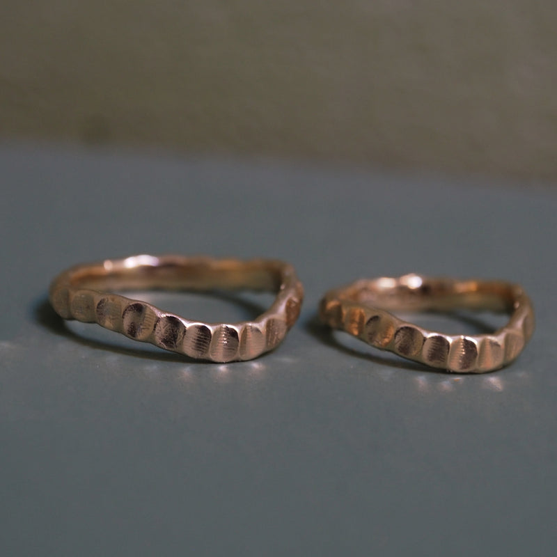 Beaten Stacking Ring - Curved