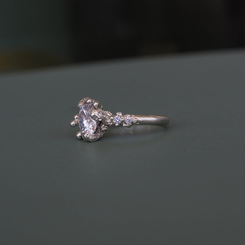 Moissanite Diamond Solitare Rockpool Ring